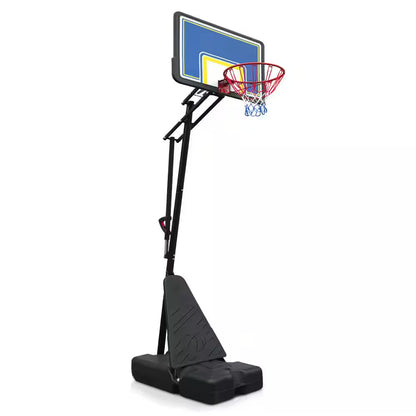 8-10 Ft. Adjustable Height Portable Basketball Hoop Basketball System with Blue Backboard, Basketball Hoop and Wheels