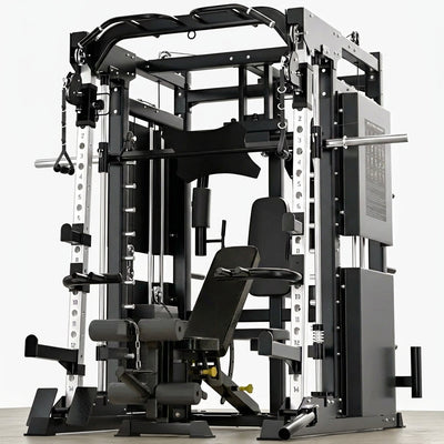 Smith Machine Built for Multi-Functional Training, Steel Frame Construction, Professional Grade, Home and Gym Use
