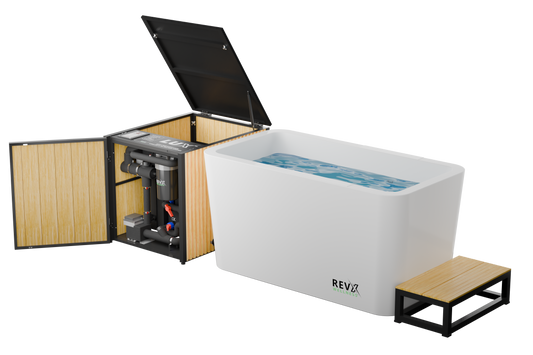 RevX Acrylic X Tub Cold Plunge + LUX High Performance Chiller and Filtration System
